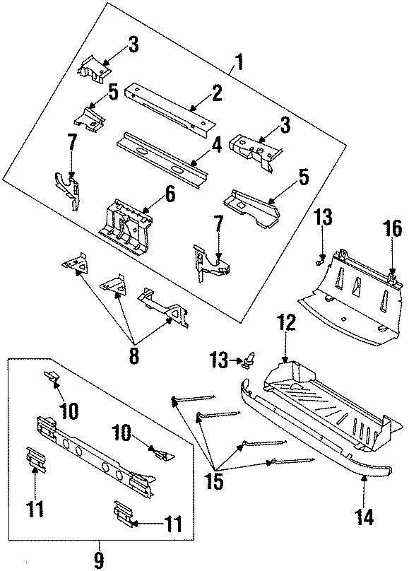 Diagram RADIATOR SUPPORT. for your 2006 GMC Sierra 3500 6.6L Duramax V8 DIESEL A/T RWD SLT Crew Cab Pickup 