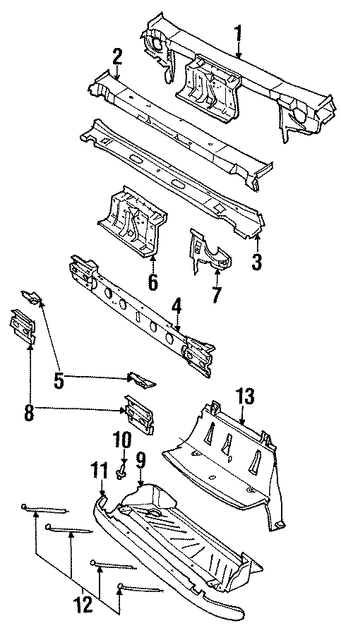 Diagram RADIATOR SUPPORT. for your 2021 Chevrolet Equinox   