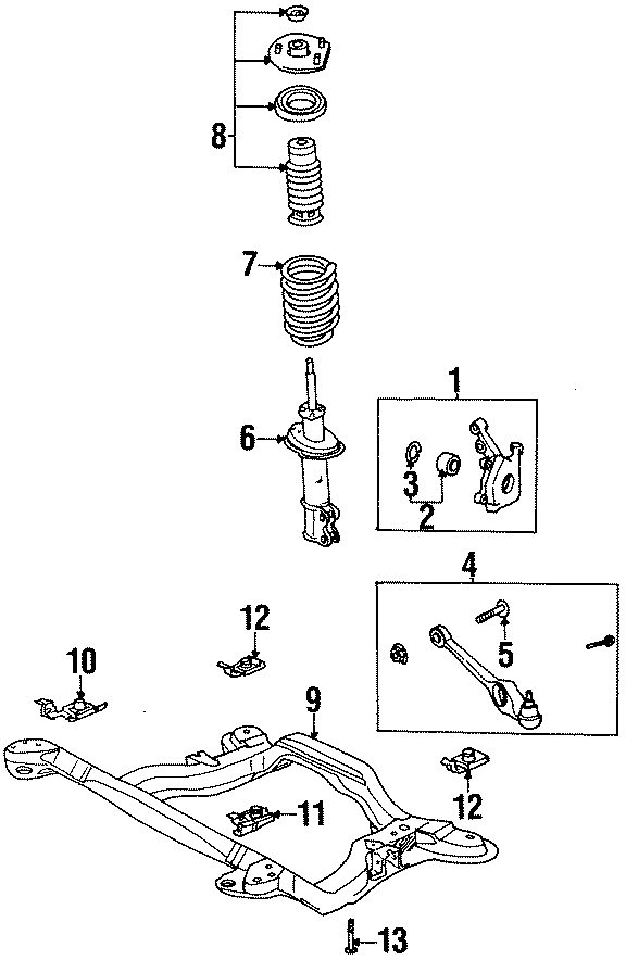 Diagram FRONT SUSPENSION. SUSPENSION COMPONENTS. for your 2016 GMC Sierra 2500 HD 6.0L Vortec V8 FLEX A/T RWD SLE Extended Cab Pickup Fleetside 