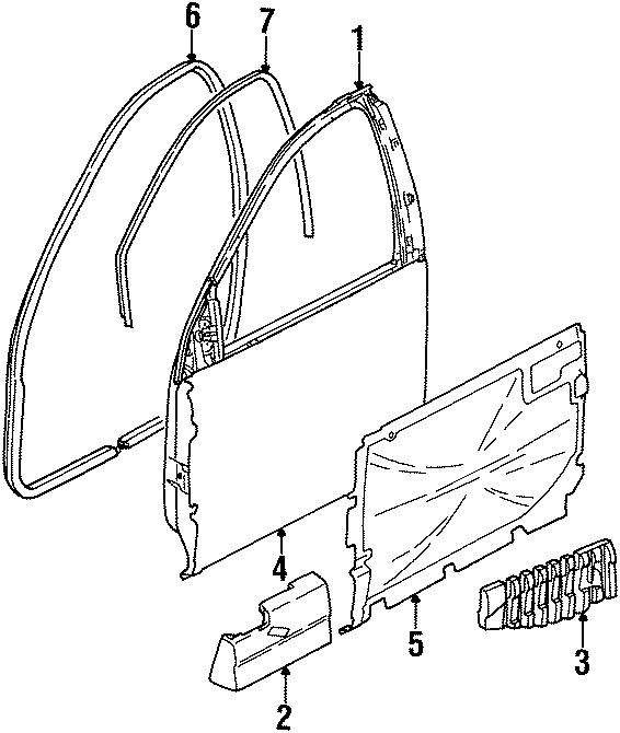 Diagram DOOR & COMPONENTS. for your 2023 Buick Enclave    