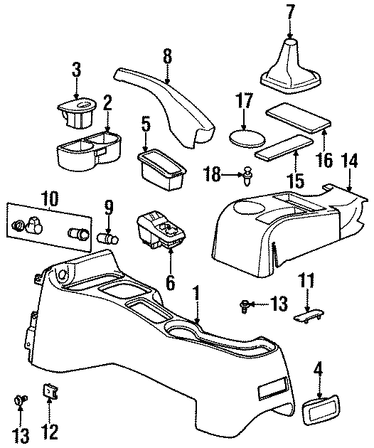 12Cup holder. Front. Latitudinal. Longitudinal. Mount screws. Outside mirror. Rear console.https://images.simplepart.com/images/parts/motor/fullsize/IB91625.png