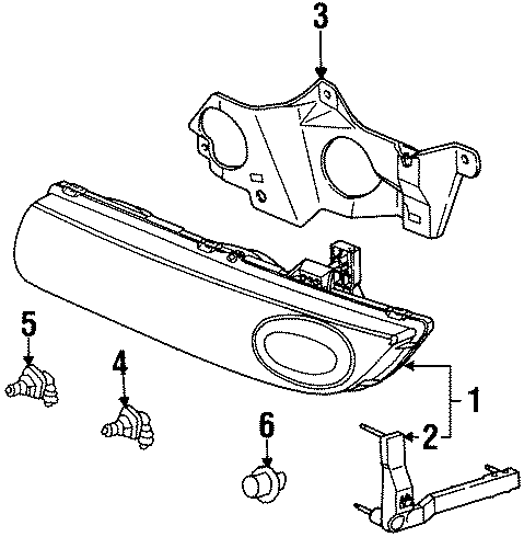 Diagram FRONT LAMPS. HEADLAMP COMPONENTS. for your 2005 Chevrolet Monte Carlo SS Coupe  