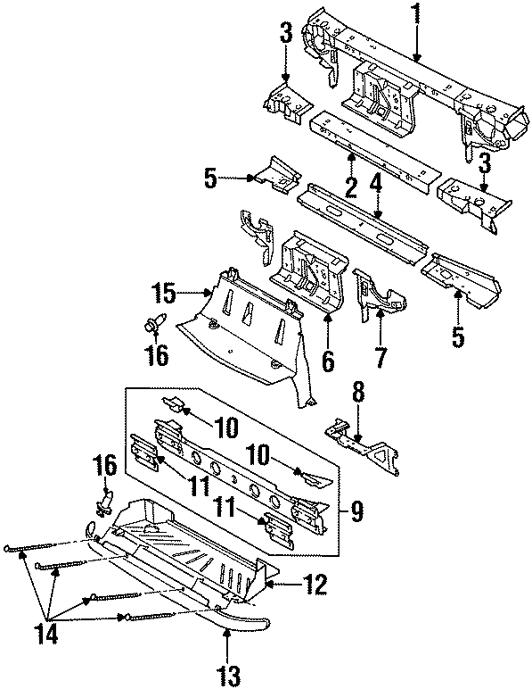 Diagram RADIATOR SUPPORT. for your 2021 Chevrolet Equinox   