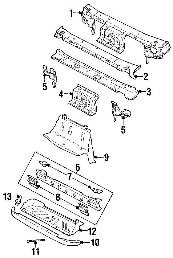 Diagram RADIATOR SUPPORT. for your 2006 GMC Sierra 3500 6.6L Duramax V8 DIESEL A/T RWD SLT Crew Cab Pickup 