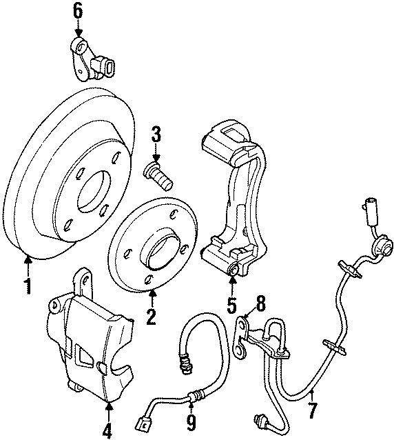 Diagram FRONT SUSPENSION. BRAKE COMPONENTS. for your 1987 Chevrolet Camaro   