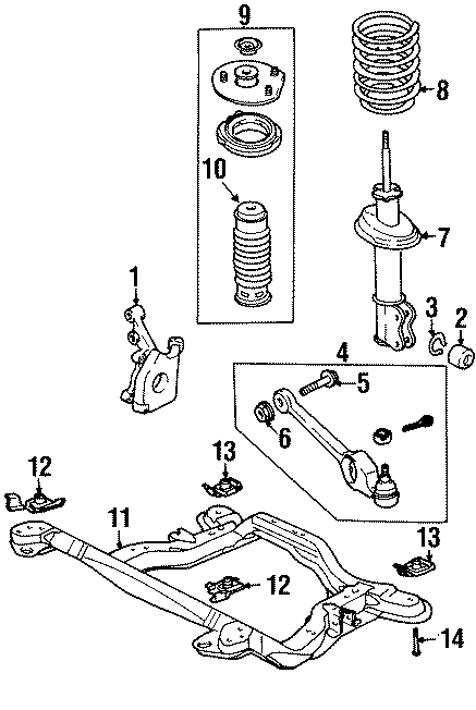 Diagram FRONT SUSPENSION. SUSPENSION COMPONENTS. for your 2004 GMC Sierra 2500 HD 6.6L Duramax V8 DIESEL M/T RWD WT Crew Cab Pickup Fleetside 