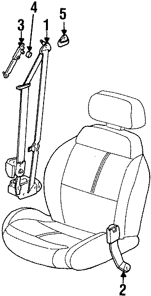 RESTRAINT SYSTEMS. FRONT SEAT BELTS. Diagram