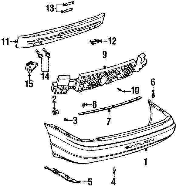 Diagram REAR BUMPER. BUMPER & COMPONENTS. for your 2013 Chevrolet Express 1500   