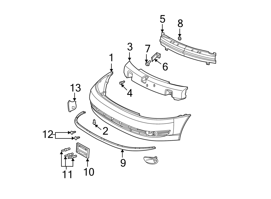 Diagram FRONT BUMPER. BUMPER & COMPONENTS. for your 2006 GMC Sierra 3500 6.6L Duramax V8 DIESEL A/T RWD SLT Crew Cab Pickup 