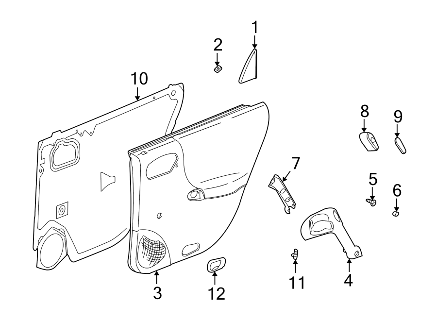 Diagram REAR DOOR. INTERIOR TRIM. for your Saturn L200  