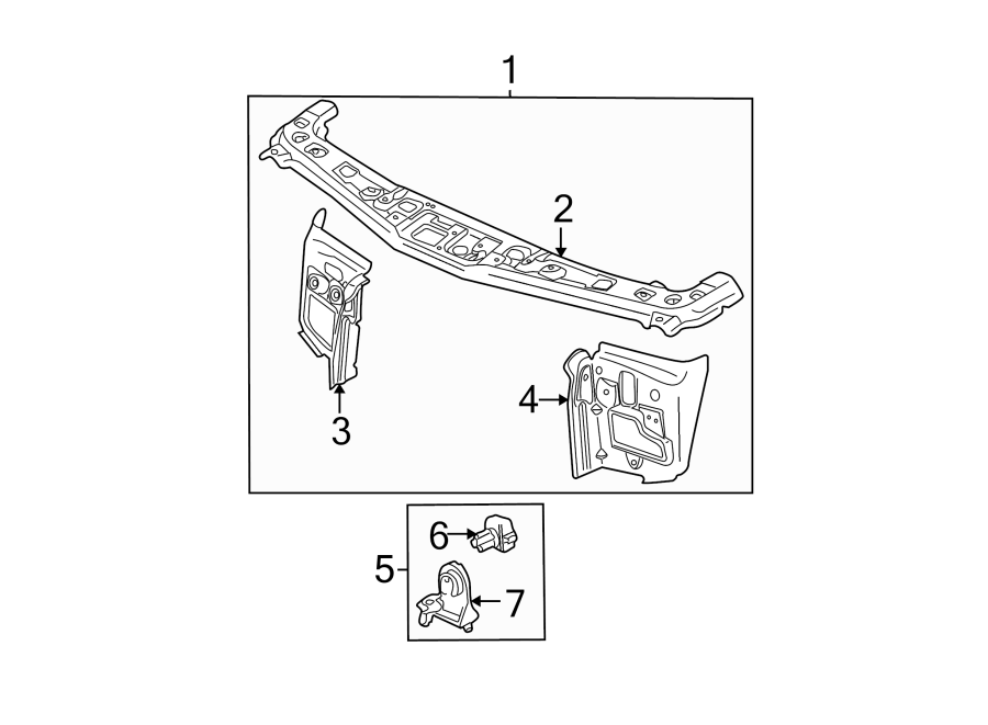 Diagram RADIATOR SUPPORT. for your 2017 Chevrolet Spark   