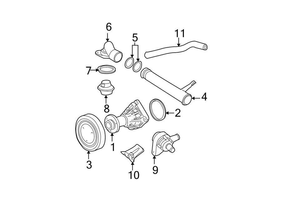 Diagram WATER PUMP. for your 1995 Chevrolet K2500  Base Standard Cab Pickup Fleetside 4.3L Chevrolet V6 A/T 