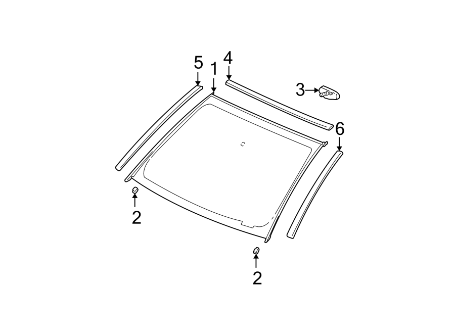 3WINDSHIELD. GLASS. REVEAL MOLDINGS.https://images.simplepart.com/images/parts/motor/fullsize/ID02290.png