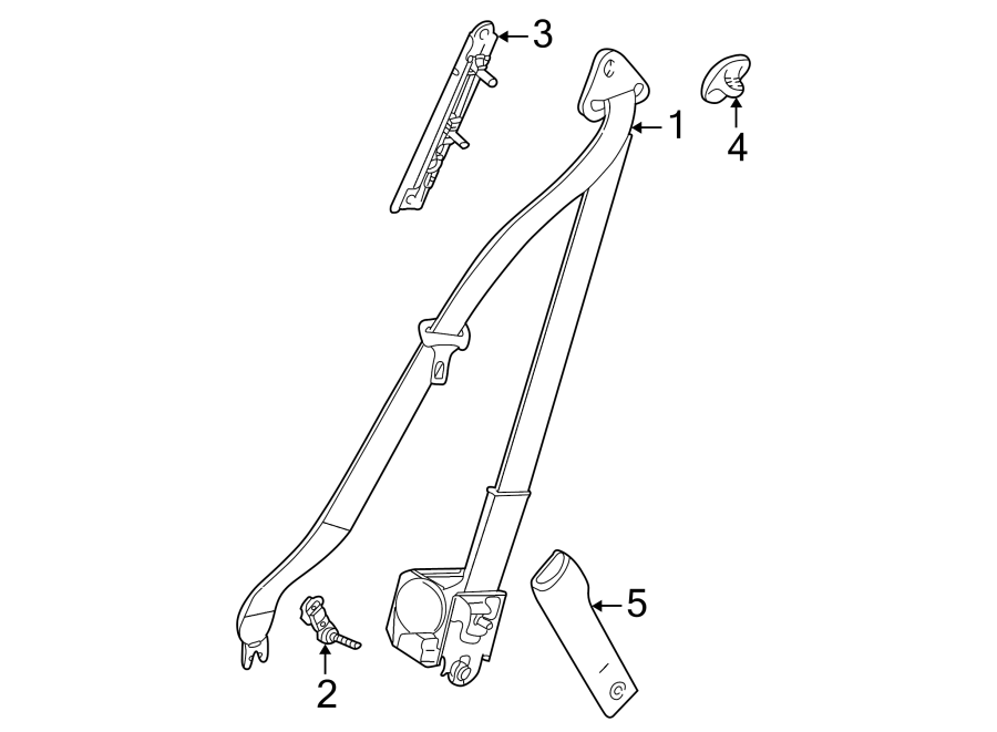 Diagram RESTRAINT SYSTEMS. FRONT SEAT BELTS. for your 2023 Buick Enclave    