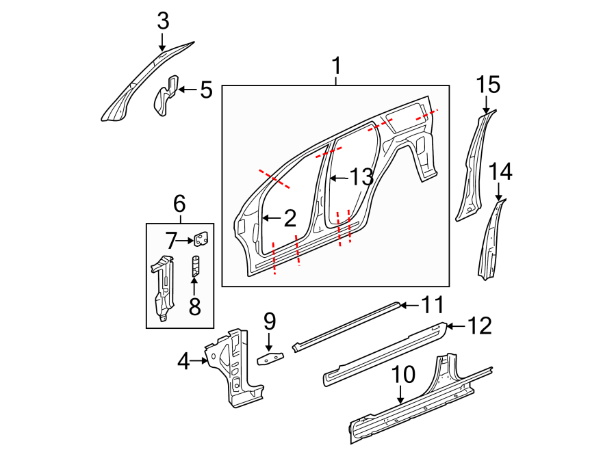 4PILLARS. ROCKER & FLOOR. CENTER PILLAR. HINGE PILLAR. UNISIDE.https://images.simplepart.com/images/parts/motor/fullsize/ID02410.png