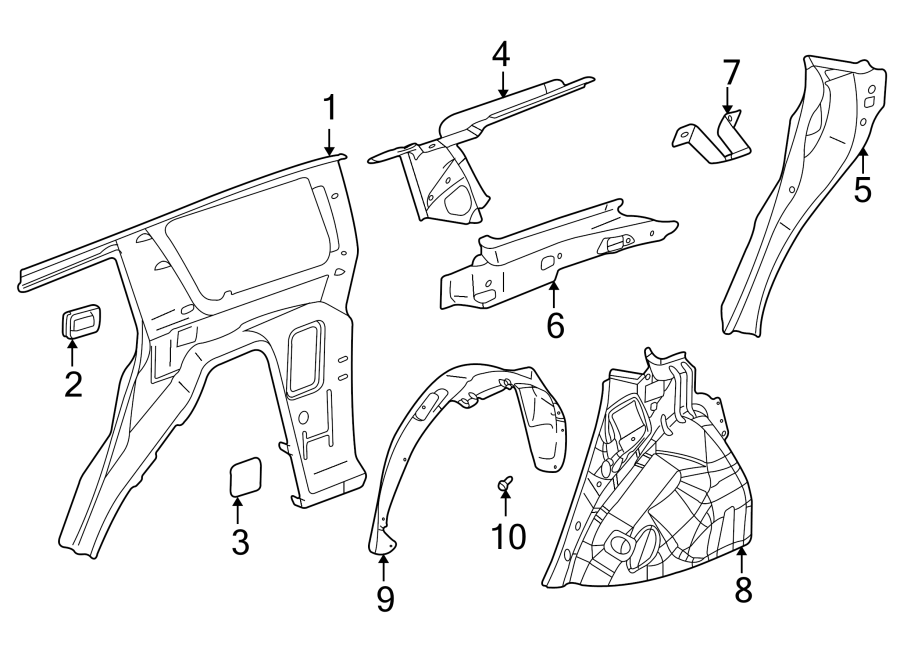 9QUARTER PANEL. INNER STRUCTURE.https://images.simplepart.com/images/parts/motor/fullsize/ID02495.png