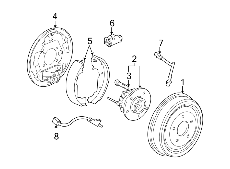 REAR SUSPENSION. BRAKE COMPONENTS.