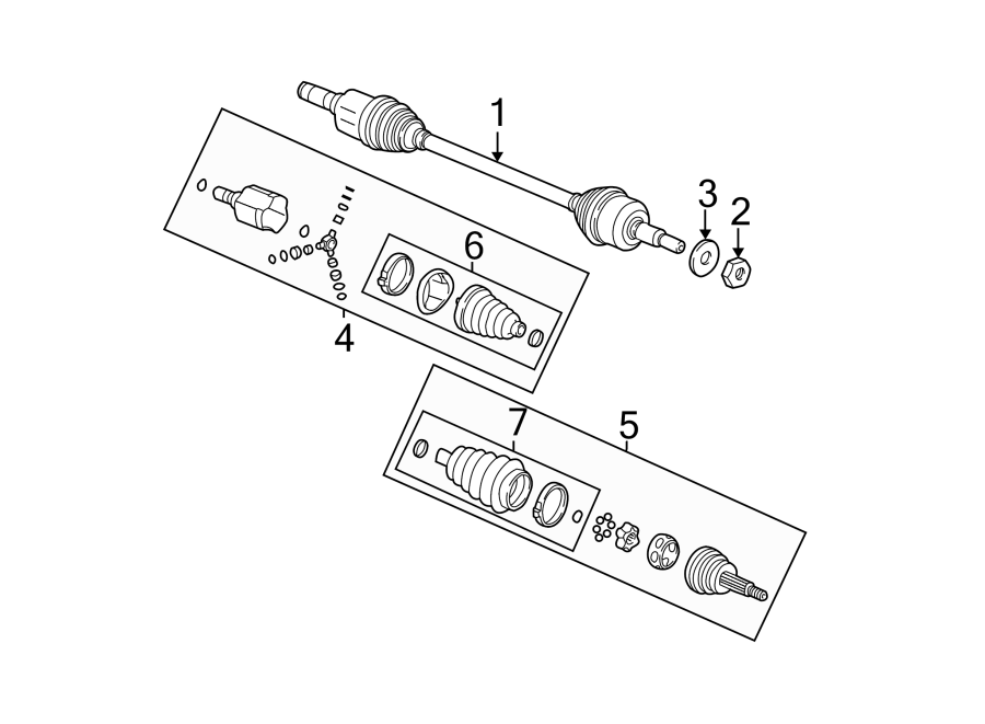 Diagram REAR SUSPENSION. DRIVE AXLES. for your 2002 GMC Sierra 2500 HD 8.1L Vortec V8 M/T RWD SL Standard Cab Pickup Fleetside 