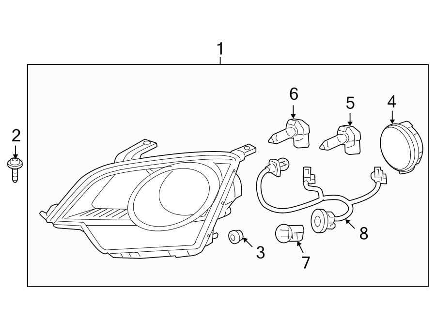 Diagram FRONT LAMPS. HEADLAMP COMPONENTS. for your 2005 Chevrolet Malibu   