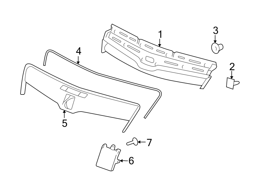 6HOOD & GRILLE. GRILLE & COMPONENTS.https://images.simplepart.com/images/parts/motor/fullsize/ID08150.png