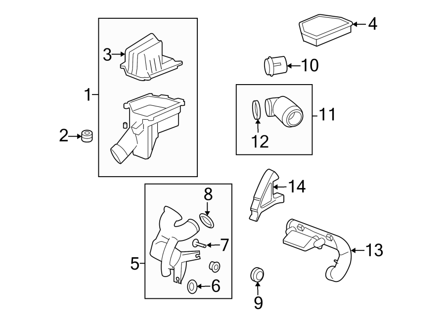 Diagram AIR INTAKE. for your 2017 Chevrolet Spark 1.4L Ecotec M/T LT Hatchback 