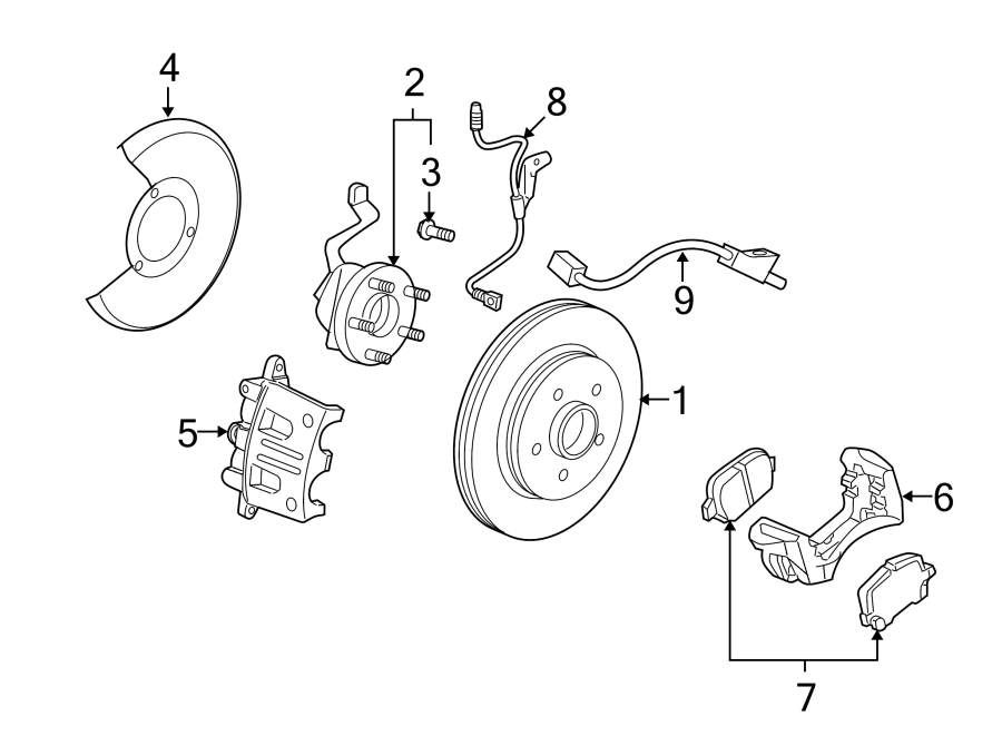 Diagram FRONT SUSPENSION. BRAKE COMPONENTS. for your 2015 GMC Sierra 2500 HD 6.6L Duramax V8 DIESEL A/T 4WD SLE Extended Cab Pickup Fleetside 