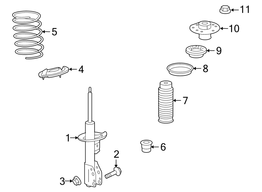 Diagram FRONT SUSPENSION. STRUTS & COMPONENTS. for your 2015 GMC Sierra 2500 HD 6.0L Vortec V8 A/T RWD Base Extended Cab Pickup Fleetside 