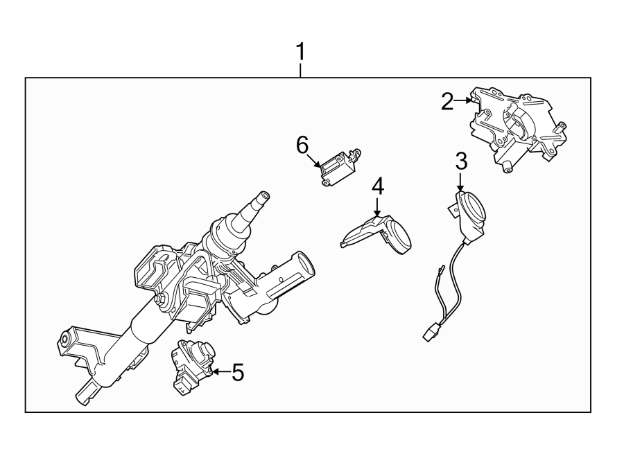 Diagram STEERING COLUMN ASSEMBLY. for your 1998 GMC K2500  Sierra SL Cab & Chassis Fleetside 5.7L Vortec V8 M/T 
