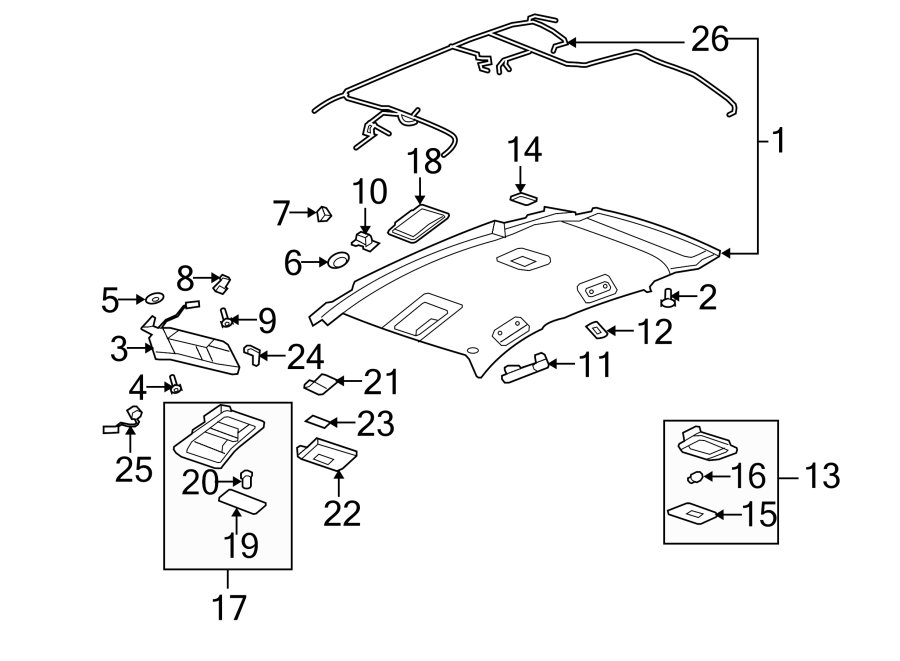 Diagram INTERIOR TRIM. for your Saturn Vue  