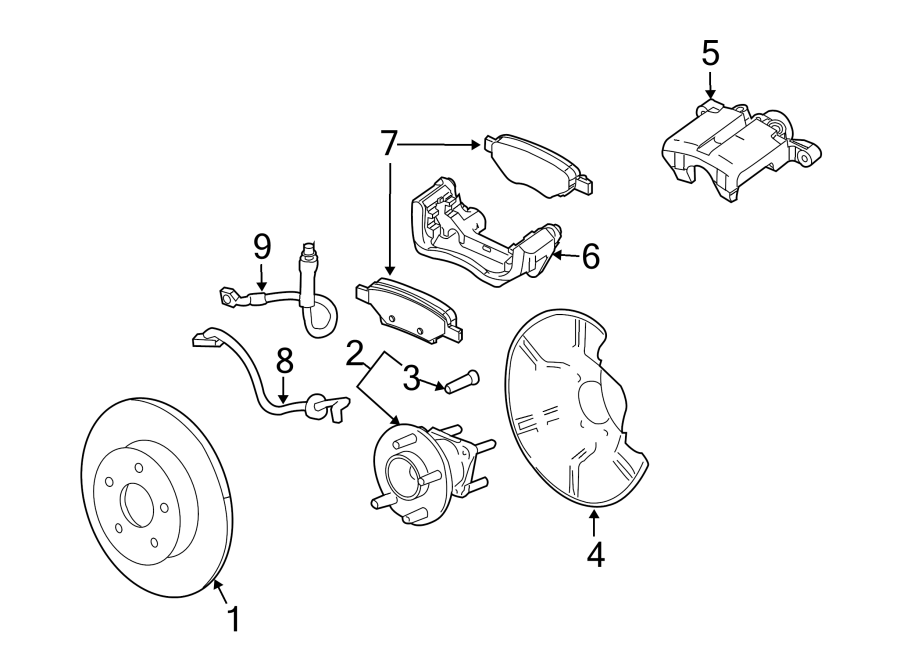 REAR SUSPENSION. BRAKE COMPONENTS. Diagram