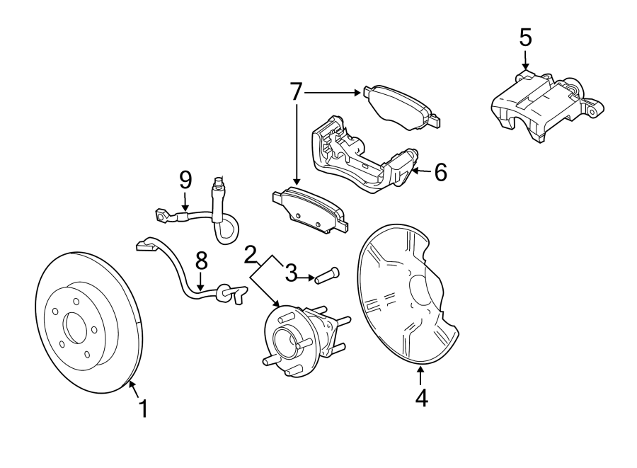 Diagram REAR SUSPENSION. BRAKE COMPONENTS. for your 2004 GMC Sierra 2500 HD 6.0L Vortec V8 M/T 4WD SLE Standard Cab Pickup Fleetside 