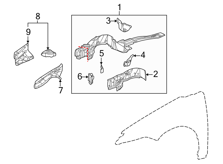 8FENDER. STRUCTURAL COMPONENTS & RAILS.https://images.simplepart.com/images/parts/motor/fullsize/IE03070.png