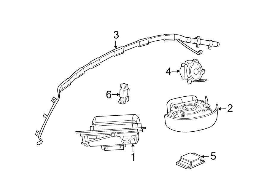 Diagram RESTRAINT SYSTEMS. AIR BAG COMPONENTS. for your 2015 Chevrolet Suburban  LTZ Sport Utility  