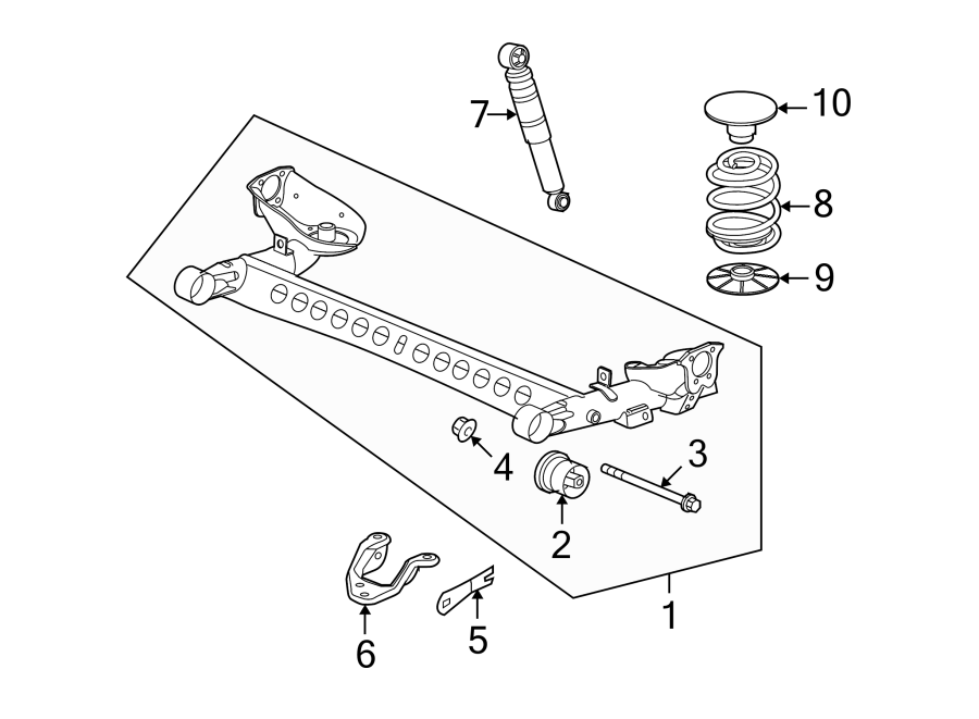 Diagram REAR SUSPENSION. SUSPENSION COMPONENTS. for your 2014 GMC Sierra 2500 HD 6.0L Vortec V8 FLEX A/T 4WD SLT Crew Cab Pickup 