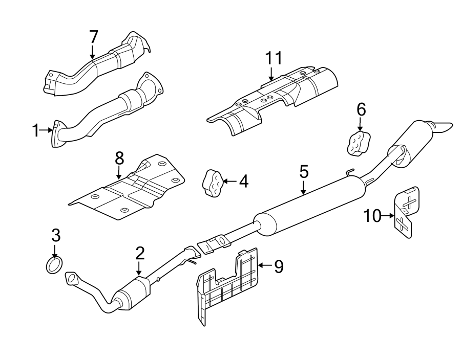 Diagram EXHAUST SYSTEM. EXHAUST COMPONENTS. for your 1992 Chevrolet K3500  Scottsdale Extended Cab Pickup Fleetside 6.5L V8 DIESEL A/T 