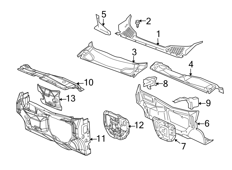 Diagram COWL. for your 2007 Chevrolet Suburban 2500   