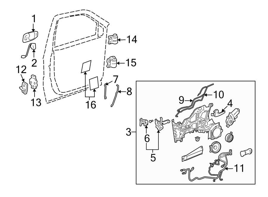 Diagram FRONT DOOR. LOCK & HARDWARE. for your 2017 Chevrolet Spark   