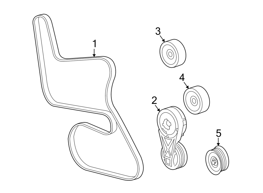 Diagram BELTS & PULLEYS. for your 2016 GMC Yukon   