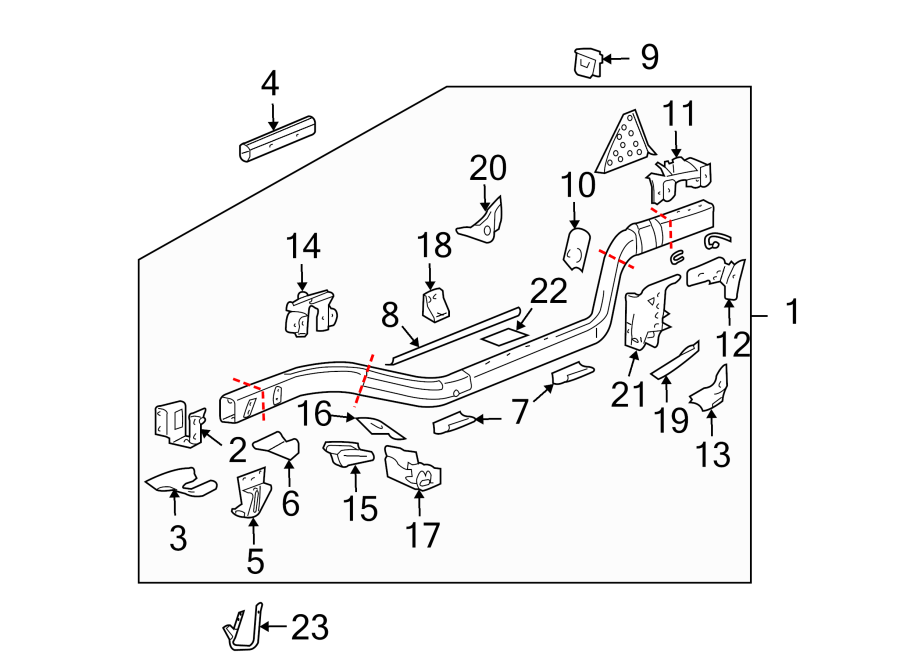 Diagram FRAME & COMPONENTS. for your 2009 Saturn Sky   