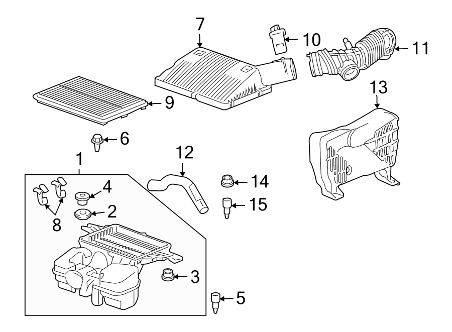 Diagram AIR INTAKE. for your 2022 Chevrolet Spark   