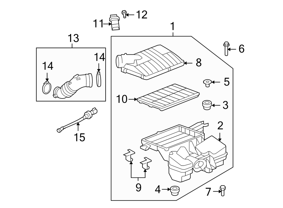 Diagram AIR INTAKE. for your 2022 Chevrolet Spark   