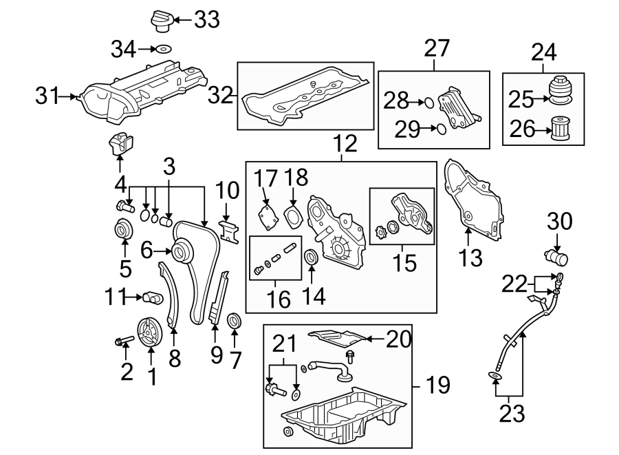 Diagram ENGINE PARTS. for your 2024 Chevrolet Camaro  ZL1 Coupe 