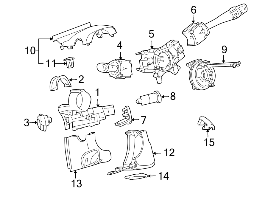 Diagram STEERING COLUMN. SHROUD. SWITCHES & LEVERS. for your 2005 Chevrolet Blazer Base Sport Utility 4.3L Vortec V6 A/T RWD 