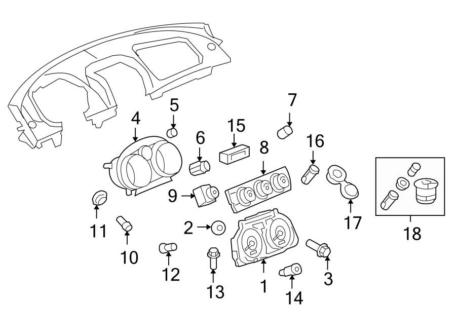 Diagram INSTRUMENT PANEL. CLUSTER & SWITCHES. for your 2016 Chevrolet Spark 1.4L Ecotec M/T LS Hatchback 