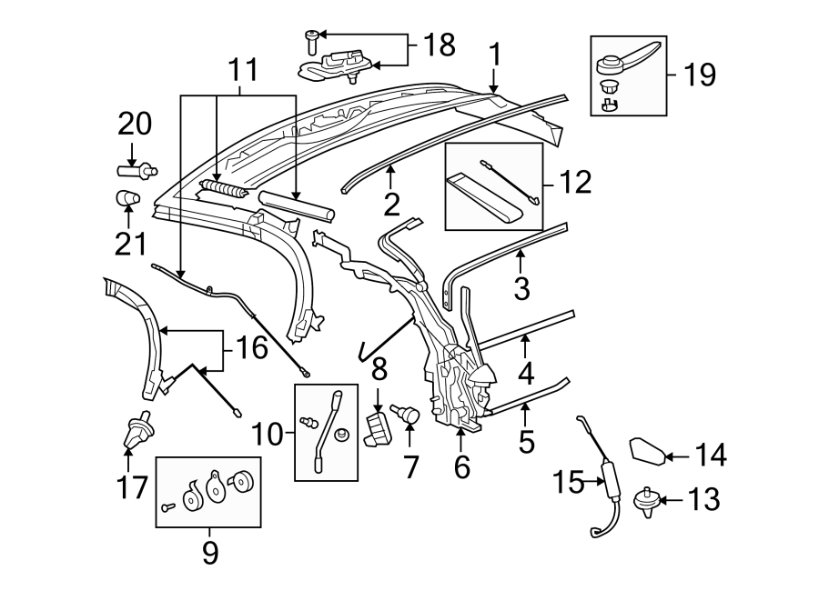 1CONVERTIBLE/SOFT top. Frame & components.https://images.simplepart.com/images/parts/motor/fullsize/IG07390.png