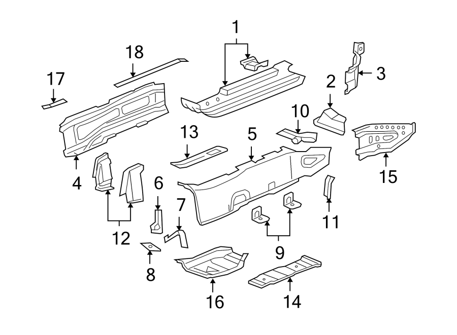 Diagram PILLARS. ROCKER & FLOOR. for your Saturn Sky  