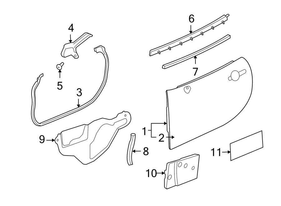 Diagram DOOR & COMPONENTS. for your 2021 Chevrolet Spark   