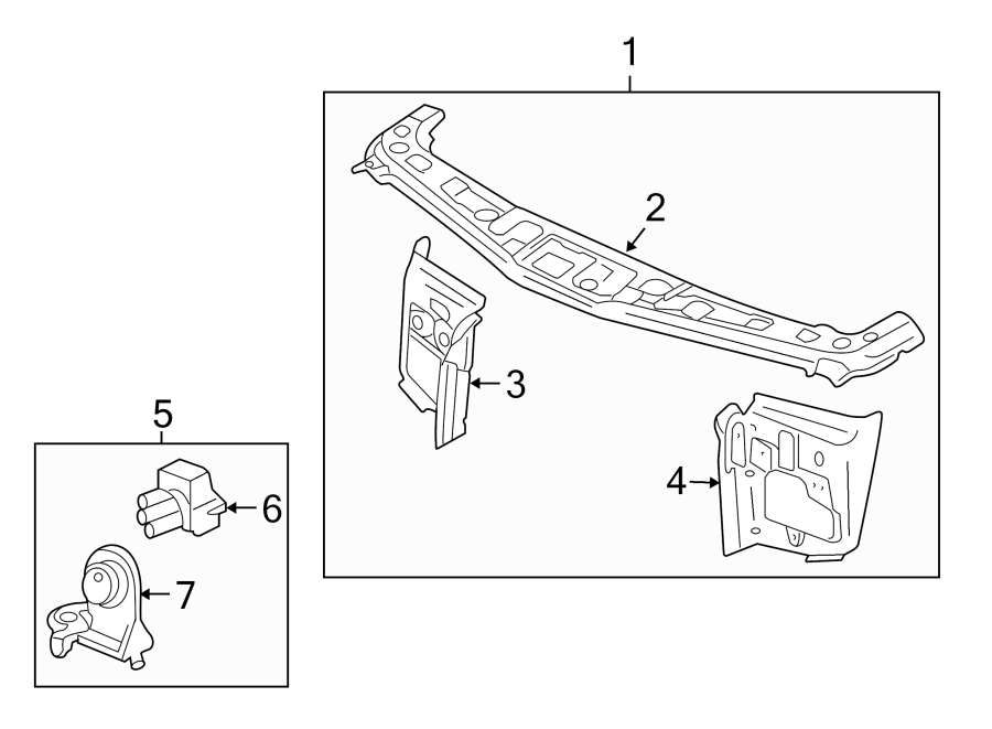 Diagram RADIATOR SUPPORT. for your 2017 Chevrolet Spark   