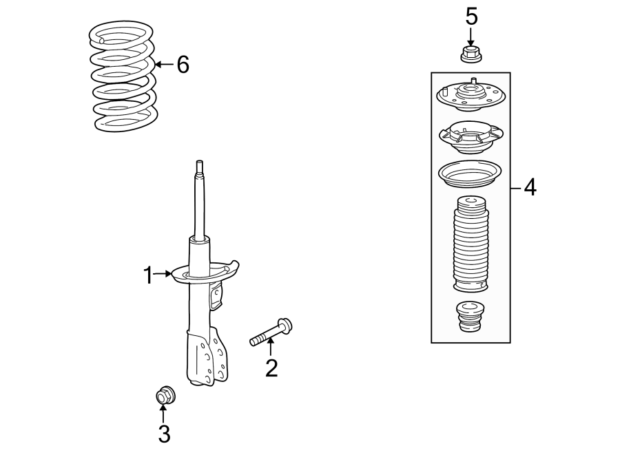 Diagram FRONT SUSPENSION. STRUTS & COMPONENTS. for your 2019 Chevrolet Equinox  Premier Sport Utility 