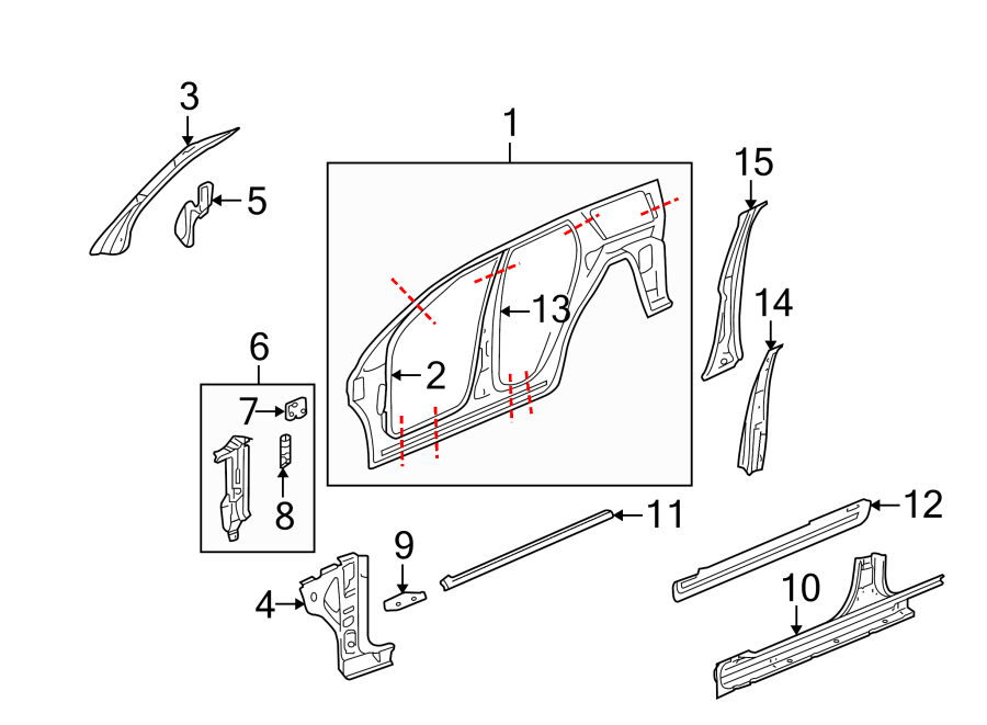 PILLARS. ROCKER & FLOOR. CENTER PILLAR. HINGE PILLAR. UNISIDE.https://images.simplepart.com/images/parts/motor/fullsize/IH07355.png